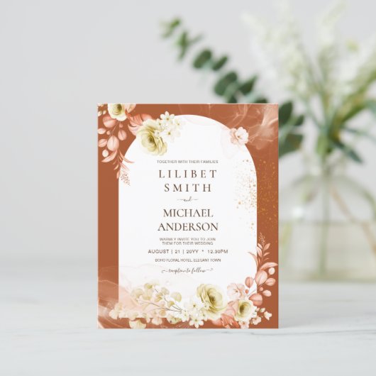 Seasons Fall Earthen Mix Boho Floral Wedding (Stehend Vorderseite)