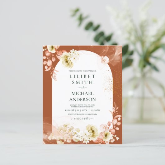 Seasons Fall Earthen Mix Boho Floral Wedding (Stehend Vorderseite)