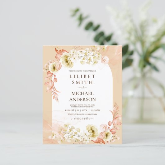 Seasons Fall Earthen Mix Boho Floral Wedding (Stehend Vorderseite)