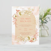 Seasons Fall Earthen Mix Boho Floral Wedding Einladung (Stehend Vorderseite)