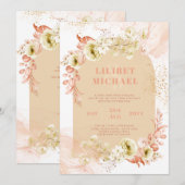Seasons Fall Earthen Mix Boho Floral Wedding Einladung (Vorne/Hinten)