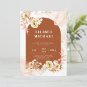 Seasons Fall Earthen Mix Boho Floral Wedding Einladung (Stehend Vorderseite)