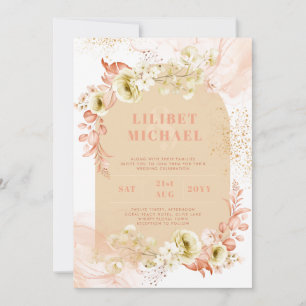 Seasons Fall Earthen Mix Boho Floral Wedding Einladung