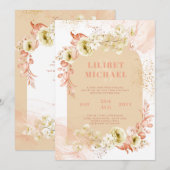 Seasons Fall Earthen Mix Boho Floral Wedding Einladung (Vorne/Hinten)