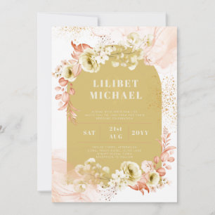 Seasons Fall Earthen Mix Boho Floral Wedding Einladung