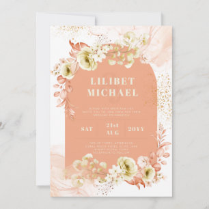 Seasons Fall Earthen Mix Boho Floral Wedding Einladung