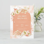 Seasons Fall Earthen Mix Boho Floral Wedding Einladung (Stehend Vorderseite)