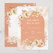 Seasons Fall Earthen Mix Boho Floral Wedding Einladung (Vorne/Hinten)