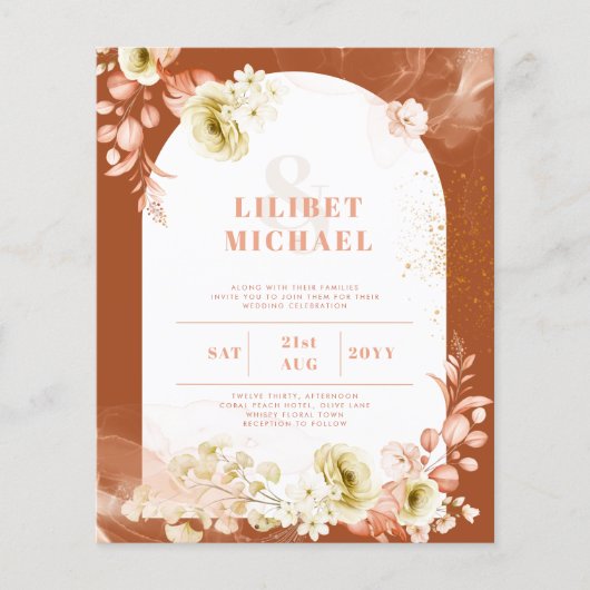 Seasons Fall Earthen Mix Boho Floral Wedding Flyer (Vorne)