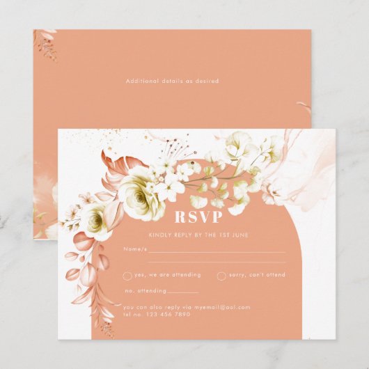 Seasons Fall Earthen Mix Boho Floral Wedding Postkarte (Vorne/Hinten)
