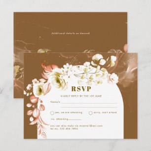 Seasons Fall Earthen Mix Boho Floral Wedding Postkarte