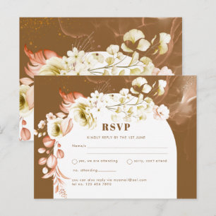 Seasons Fall Earthen Mix Boho Floral Wedding Postkarte
