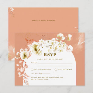 Seasons Fall Earthen Mix Boho Floral Wedding RSVP Postkarte