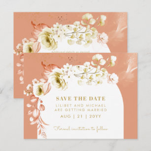Seasons Fall Earthen Mix Boho Floral Wedding RSVP Postkarte