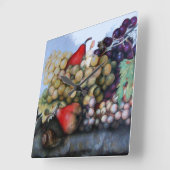 SEASON'S FRUITS / GRAPES ,PEARS AND SNAIL QUADRATISCHE WANDUHR (Winkel)