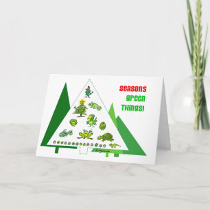 Seasons Green Things Creatures Feiertagskarte