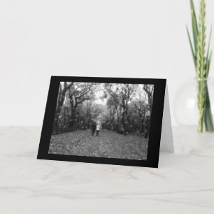 Seasons Greetings - B&W Central Park & Snow Feiertagskarte