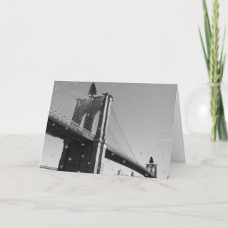 Seasons Greetings - Brooklyn Bridge & Snow/Trees Feiertagskarte
