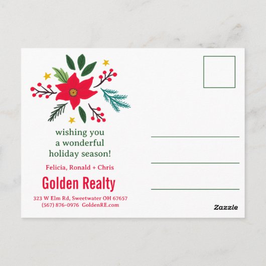 SEASONS GREETINGS Business Christmas CUSTOM PHOTO Postkarte (Rückseite)