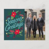 SEASONS GREETINGS Business Christmas CUSTOM PHOTO Postkarte (Vorderseite)
