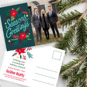 SEASONS GREETINGS Business Christmas CUSTOM PHOTO Postkarte