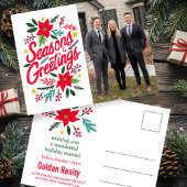 SEASONS GREETINGS Business Christmas CUSTOM PHOTO Postkarte