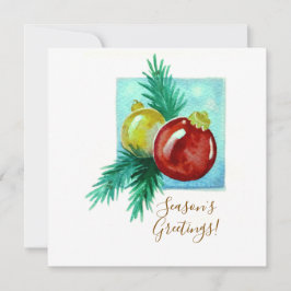 Season's Greetings Card With Baubles Dankeskarte