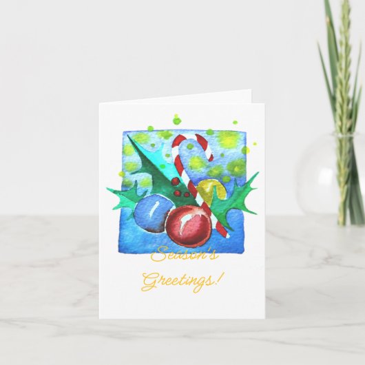 Season's Greetings Card With Baubles  Feiertagskarte (Vorderseite)