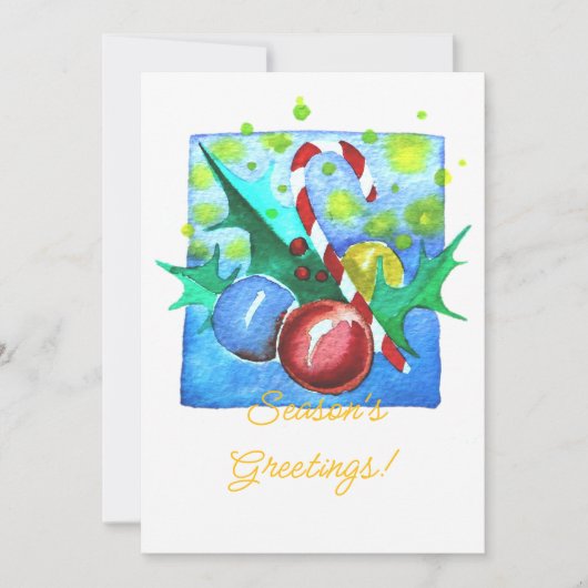 Season's Greetings Card With Baubles  Feiertagskarte (Vorderseite)