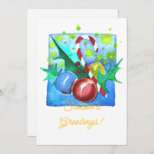 Season's Greetings Card With Baubles Feiertagskarte (Vorne/Hinten)