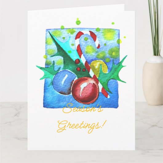 Season's Greetings Card With Baubles Karte (Vorderseite)