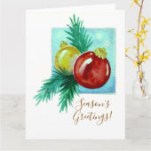 Season's Greetings Card With Baubles Karte (Gelbe Blume)