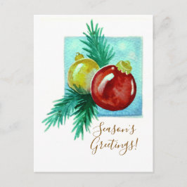 Season's Greetings Card With Baubles Postkarte