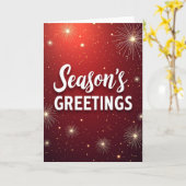 Seasons Greetings Card with Red Sparkle & Firework Karte (Gelbe Blume)