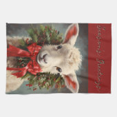 Season's Greetings Christmas Lamb Kitchen Towel Geschirrtuch (Horizontal)