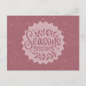 Season's Greetings Christmas Script Postkarte (Vorderseite)