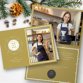 Season's Greetings Classic Seal Photo Business Feiertagskarte