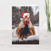 Seasons Greetings Country Rooster Chickens Xmas Karte (Vorderseite)