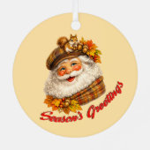 Season's Greetings - Fall Santa Ornament Aus Metall (Rückseite)