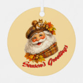 Season's Greetings - Fall Santa Ornament Aus Metall (Vorderseite)