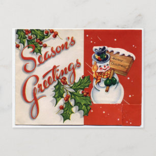 Season's Greetings Feiertagspostkarte