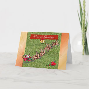 Season's Greetings gardener lawn care landscape Feiertagskarte