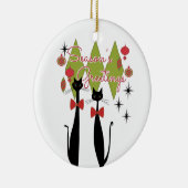 Season's Greetings MCM Retro Cool Cat Keramik Ornament (Rechts)