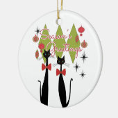 Season's Greetings MCM Retro Cool Cat Keramik Ornament (Links)