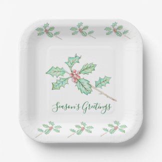 Season's Greetings Paper Plate Pappteller