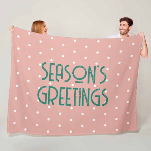 Season's Greetings Polka Dot  Fleecedecke (Beispiel)