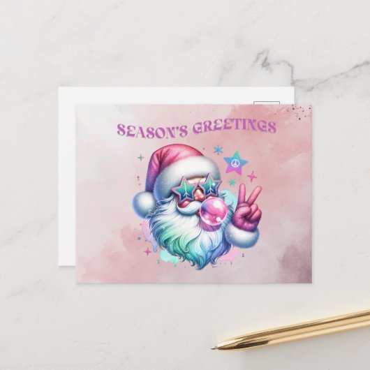 SEASON'S GREETINGS Postcard Feiertagspostkarte (Vorderseite/Rückseite Beispiel)