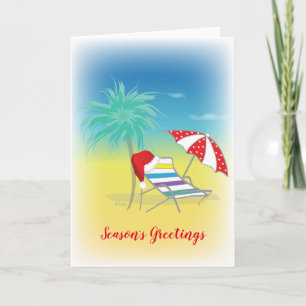 Season's Greetings, Santa Hat, Whimsical Feiertagskarte