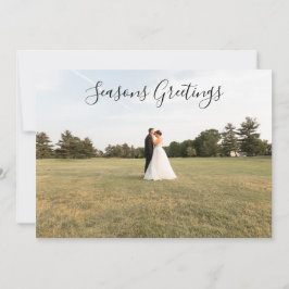 Seasons Greetings Script Photo Card Feiertagskarte