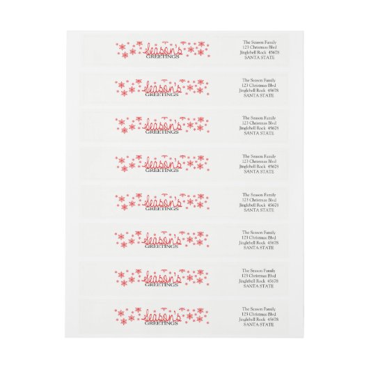 Season's Greetings Snowflake wraparound label (Bogen)